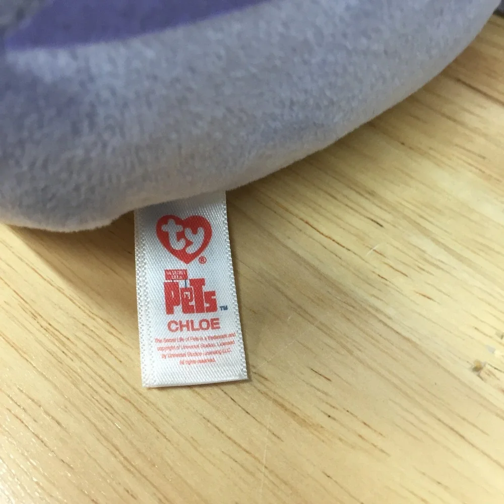 Ty Secret Life of Pets Chloe the Cat Plush Purple Tabby Stuffed Animal Movie Toy